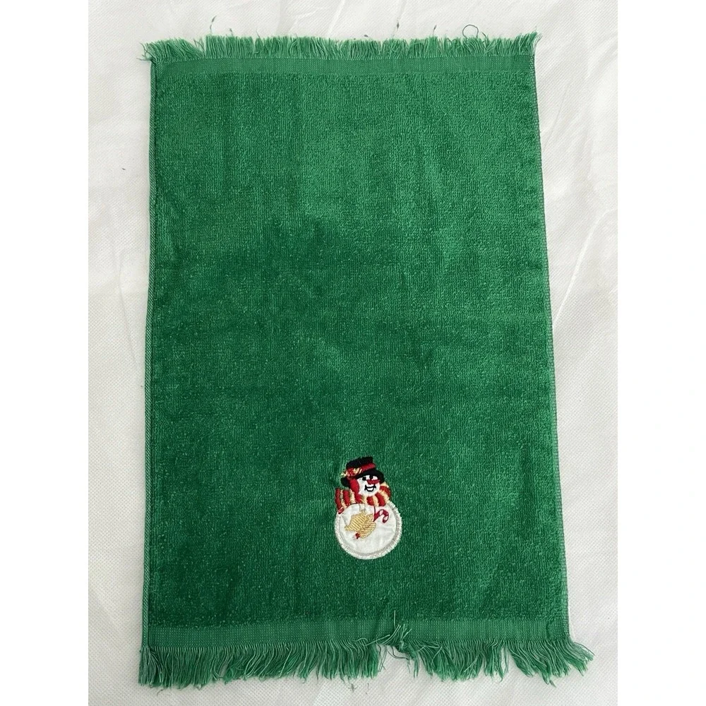 Vtg Christmas Embroidered Fingertip Holiday Decorative Hand Towels Lot Of 12